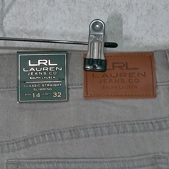 NWT Lauren Ralph Lauren Slimming Classic Straight Leg StretchJeans,Grey Sz14/32 - Picture 7 of 10